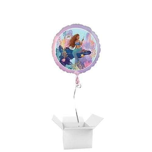 Disney The Little Mermaid Live Action Round Foil Helium Balloon - Inflated Balloon in a Box Multi