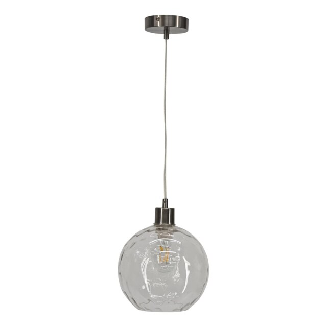 Barnum - Clear Dimple Glass Globe with Satin Nickel Pendant Fitting Clear Clear 1