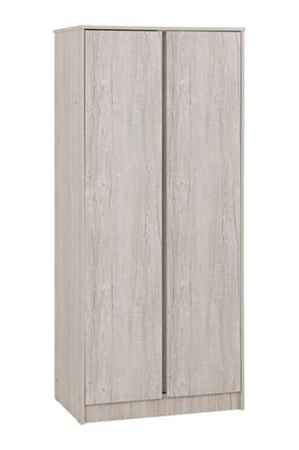 Malvern 2 Door Wardrobe - L50.5 x W80 x H180 cm - Urban Snow Grey Urban Snow