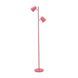 ValueLights Bibi Pastel Pink 2 Way Adjustable Multi-Directional Metal Floor Lamp and Bulbs