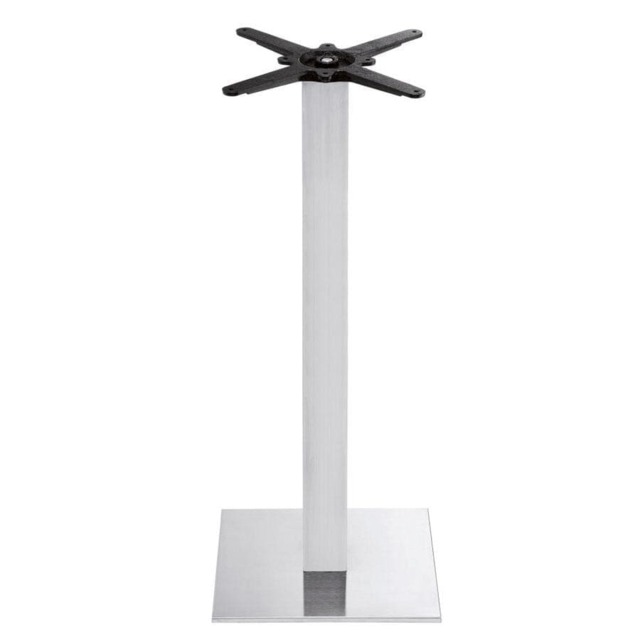Bromley - Steel Mall Square Poseur Table Base Silver