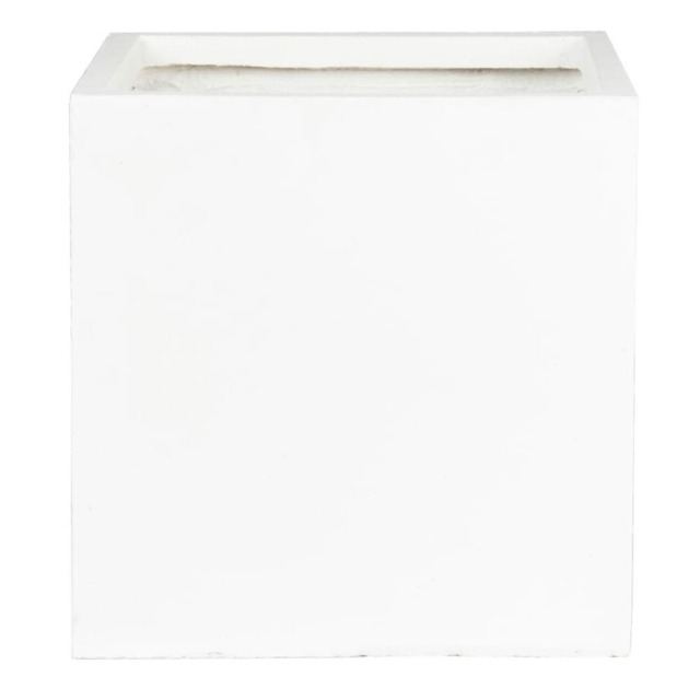 Square Box White Light Concrete Garden Planter H25 L25 W25 cm, 16 ltrs Cap.