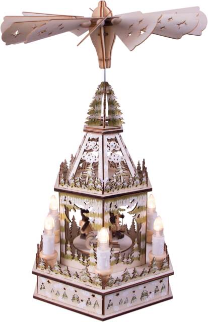 Xmas Wooden Pyramid with LEDs