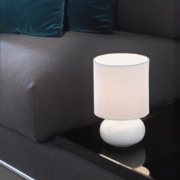 EGLO Trondio White Ceramic & Fabric Modern Table Lamp