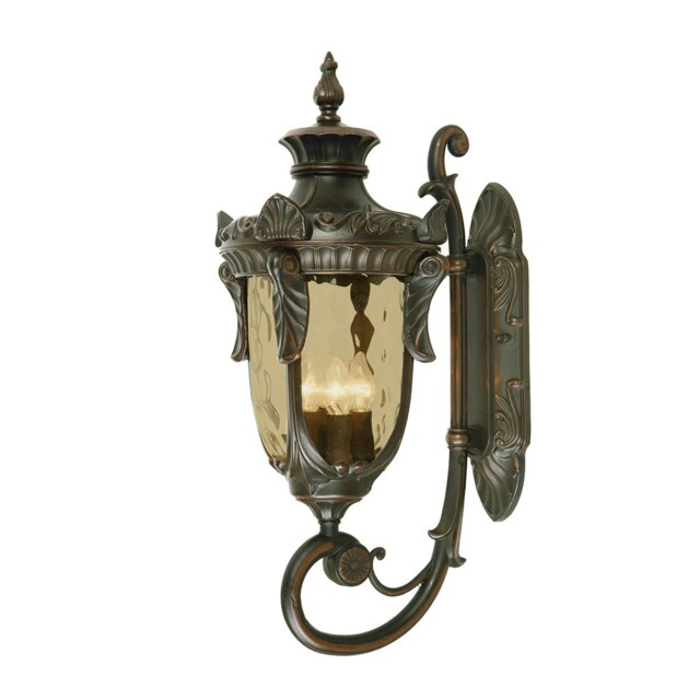 Philadelphia 3 Light Outdoor Large Wall Lantern Light Old Bronze IP44, E14