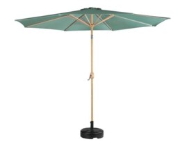 GardenKraft 2.7M Parasol Crank & Tilt 6 Ribs With Wooden Effect - Dark Green Green