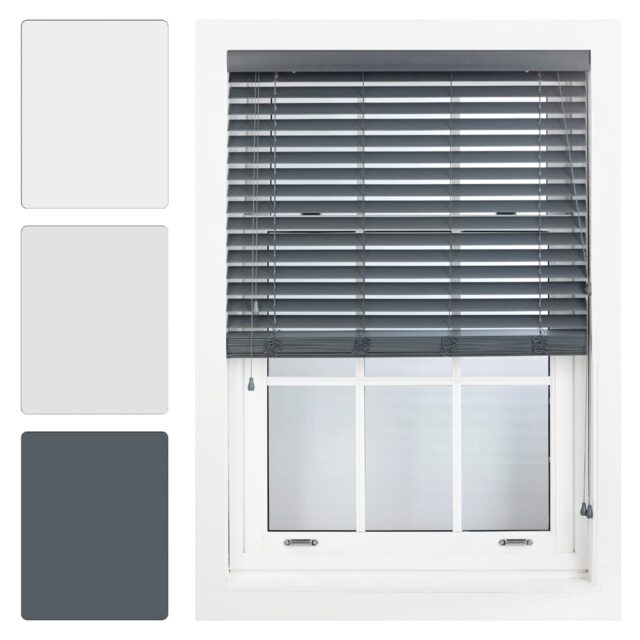 Faux Wood Venetian Blind with String (W)60cm x (L)210cm