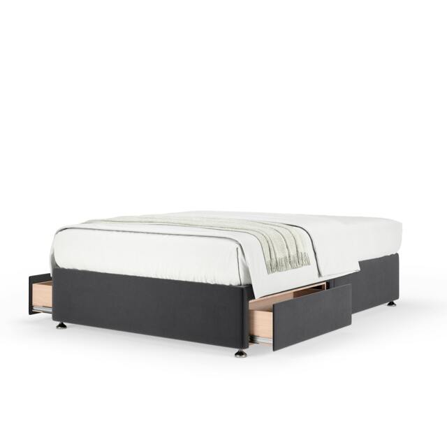 Memory Maestro Memory Foam Graphite Plush Velvet 2 Drawer Divan Set Super King