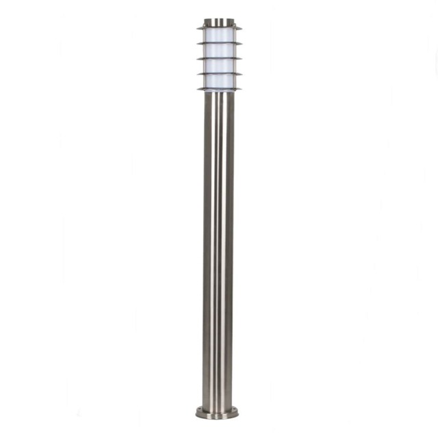 ValueLights Wharf Bollard Pair of Silver Outdoor Bollard Light 1M Chrome