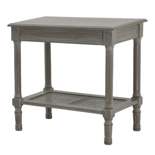 The Serene Rattan Collection Side Table - Wood - L40 x W60 x H60 cm - Grey Grey
