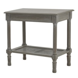 The Serene Rattan Collection Side Table - Wood - L40 x W60 x H60 cm - Grey Grey
