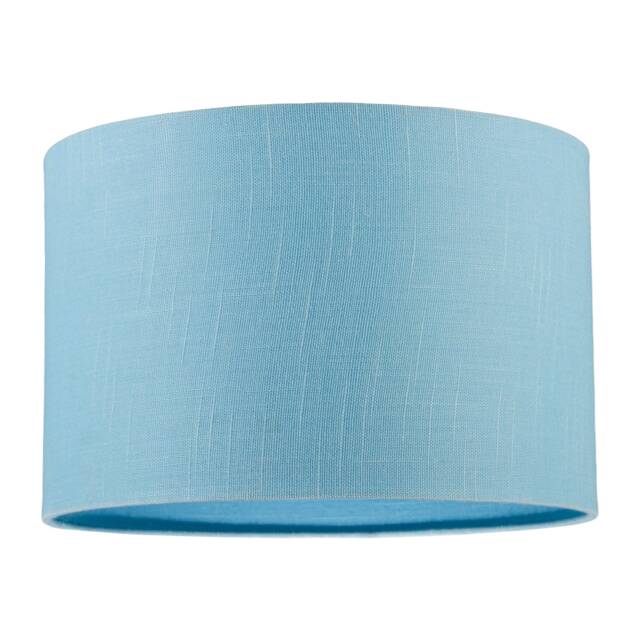 Designer Ocean Current Blue Textured Linen Fabric Circular Lamp Shade