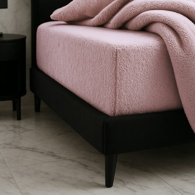 Teddy Fitted Sheet 30cm Extra Deep Soft Cuddly Soft Touch Bedding Pink Single