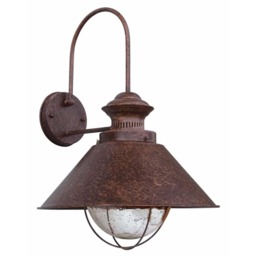 Nautica 1 Light Outdoor Small Dome Wall Light Rust Brown, E27