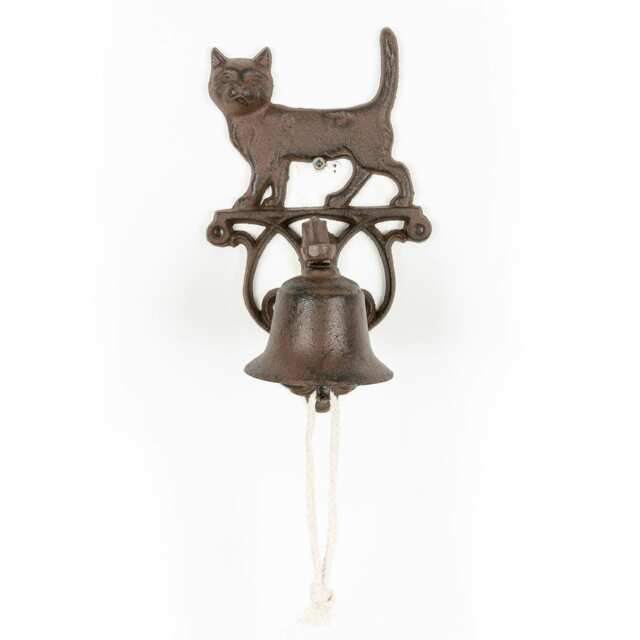 Homescapes Brown Cat Cast Iron Door Bell