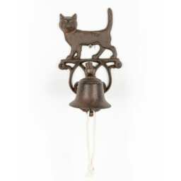 Homescapes Brown Cat Cast Iron Door Bell