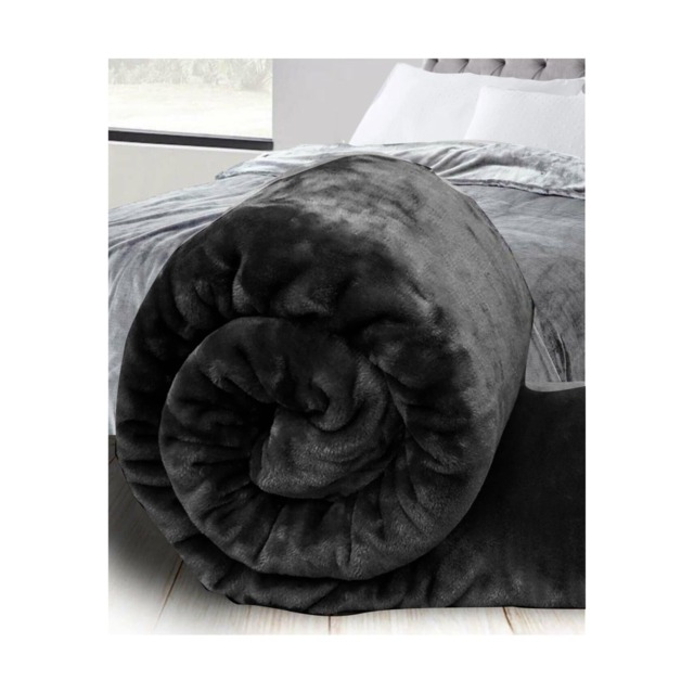 Ezysleep Faux Mink Super Soft Throw Plush Luxury Blanket Cozy Home Decor Black Black