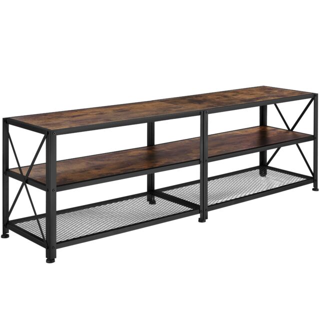 Industrial TV Stand - Lowboard Cabinet 3 Shelves Low Display Console Brown Industrial wood dark, rustic 161 x 41,50 x 50,50 cm 1