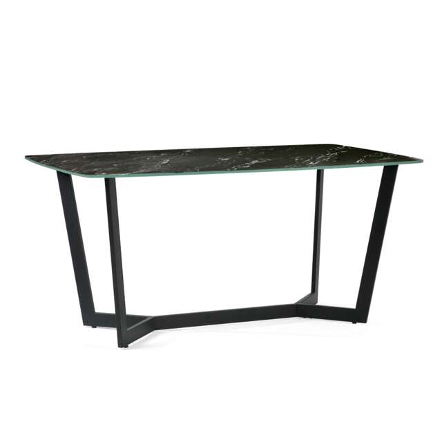 Premium Olympia 160cm Dining Table - Black Marble