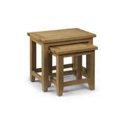 Classic Waxed Oak Nest of Tables Brown Brown