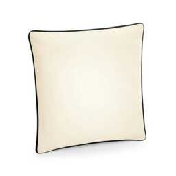 Westford Mill Cotton Piped Cushion Cover - Natural/Black - One Size Cream