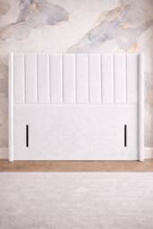White Plush Panel Wing 54inch Floorstanding 4FT6 Headboard
