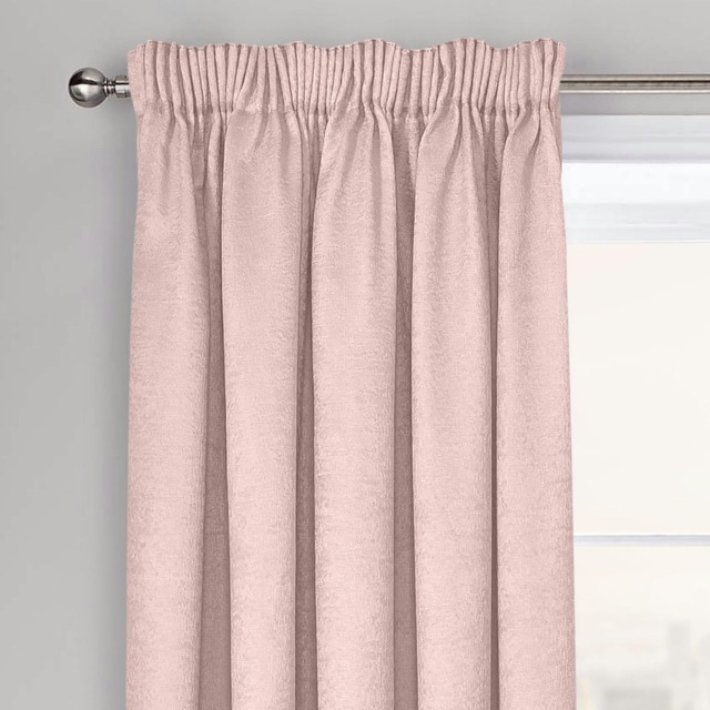 Velosso Westwood Dimout Pencil Pleat Curtains - 117cm x 137cm Pink Blush