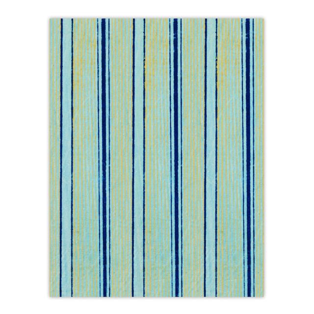 "Blue Stripes Pattern Vintage Japan Wall Art Print Korin 12x16"""