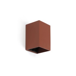 Lune Square Flush Wall Lamp Terracotta 1x GU10