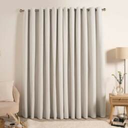 "OHS Boucle Textured Eyelet Blackout Curtains, 66x72"" - Cream"