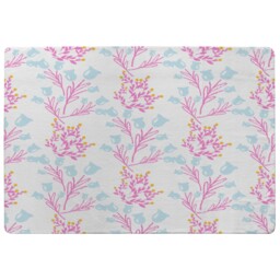 Pink & Blue Flower Design Rug Multi