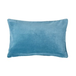 Homescapes Blue Velvet Rectangular Cushion Cover - 30 x 50 cm Blue Blue 1