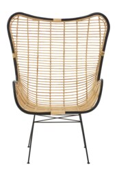 Orsina Natural Rattan Egg Chair, Rustless Metal Rattan Chair, Easy Cleaning Armchair, Outdoor Chair