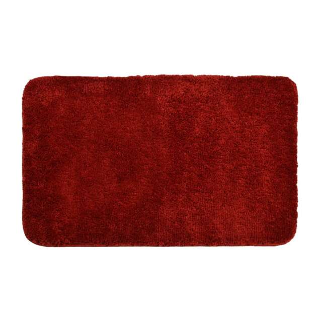 Deep Pile Microfibre Bath Mat Non-Slip - Burgundy