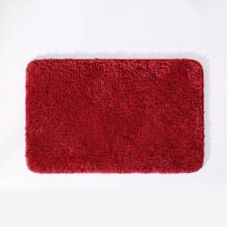 Deep Pile Microfibre Bath Mat Non-Slip - Burgundy