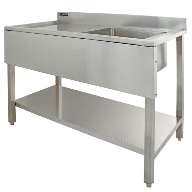KuKoo Commercial Stainless Steel Sink - Left Hand Drainer Silver