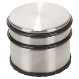 Stainless Steel Door Stop Protector Wide Extra Large Round Heavy Duty Stopper Silver 2x Tall