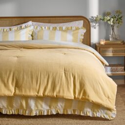 Wylder Edie Cotton Velvet Bedspread Yellow Butter Yellow 1
