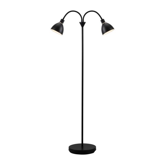 Nordlux Ray Indoor Floor Lamp Black Metal E14 Dual Head - Mains Powered, IP20