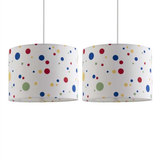 Set of 2 Dotty - Digital Print Easy Fit 25cm Pendant Lightshades