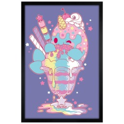 Black Wooden Framed Tasty Peach (Nomwhal) Maxi Poster Multi