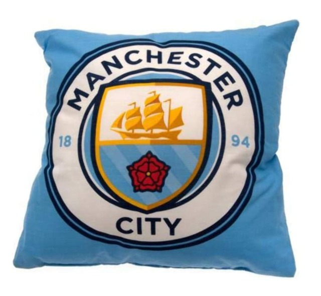 Manchester City FC Crest Cushion Blue