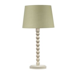 Bobbin - Ivory Lamp with Sage Green Cotton Shade