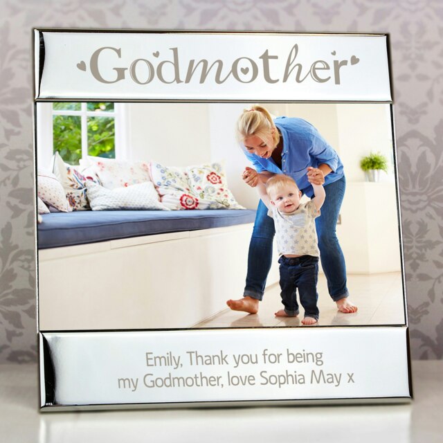 Personalised Silver Godmother 6x4 Photo Frame Silver One Size