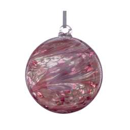 Sienna Glass Hanging Ornament 10cm Friendship Ball - Pastel Pink