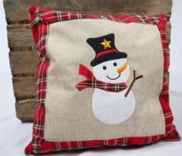Hessian Home Bedroom Office Decorations Burlap Cotton Linen Printed Pillow Covers Snowman, 40x40cm 40x40cm