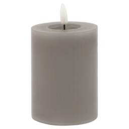Luxe Collection Melt Effect LED Candle - Wax - L8 x W8 x H10 cm - Grey Grey Grey