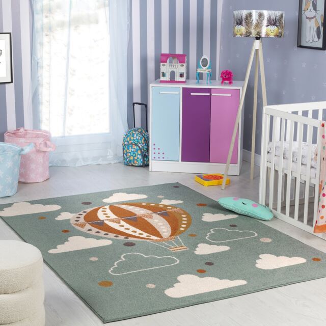 LIVABLISS Ankara-Kids Washable Rug 160 x 213 cm Multicoloured Grey Blue