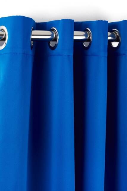 Woven Thermal Blackout Eyelet Curtains Blue 168cm x 137cm Blue Blue