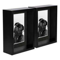 "Nicola Spring 5 x 7"" Deep Photo Frames - Black/Black Mount - 3D Deep Box Picture Frame Display Case (20 x 15cm) x5"